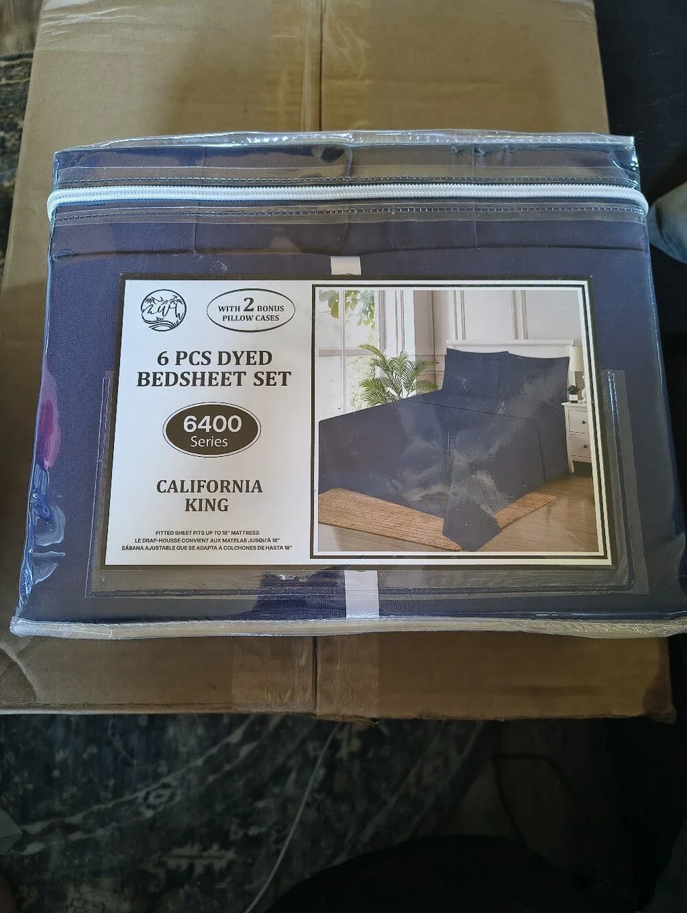 6400 Series 6-Piece Dyed Sheet Set California King Deep Navy
